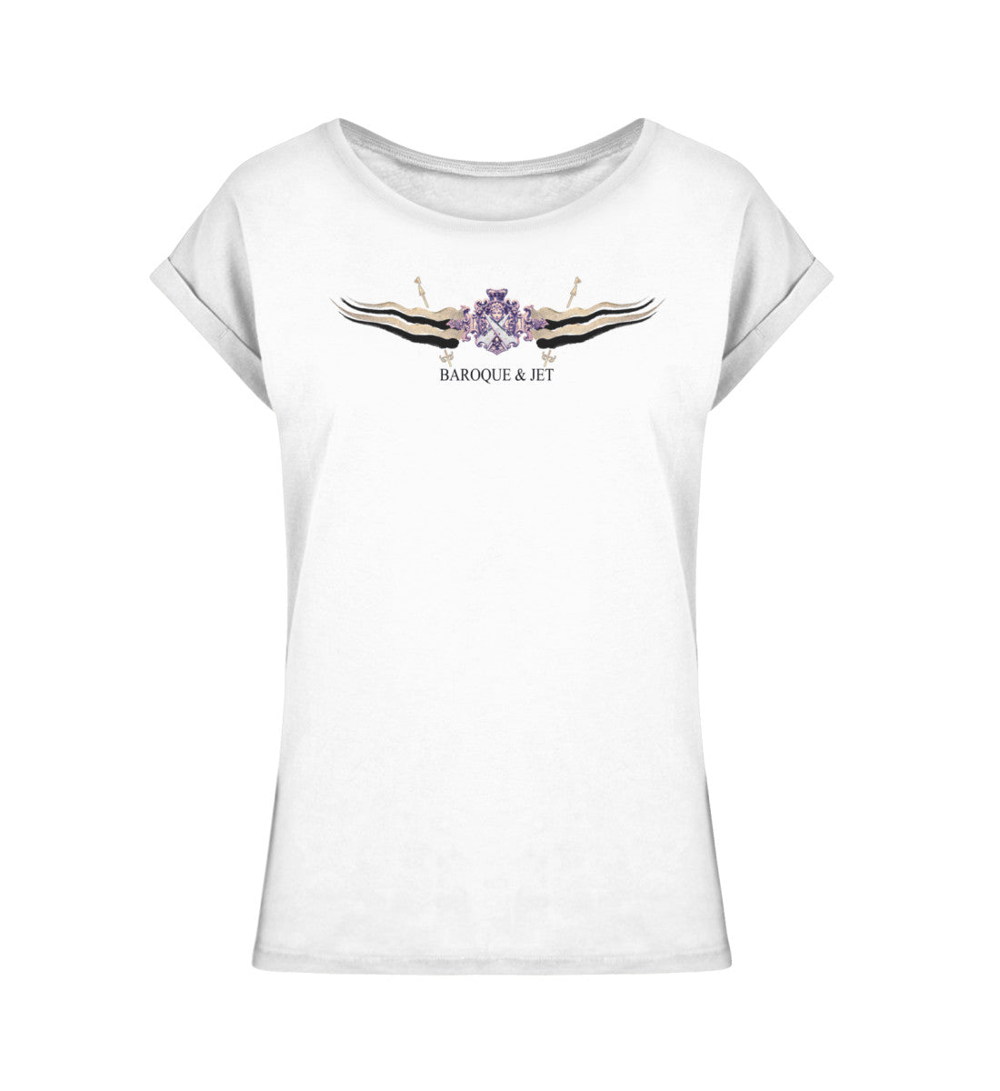 Jet Nose & Baroque Women  - Ladies Extended Shoulder Tee